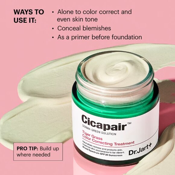 NEW! DR JART+ Cicapair Tiger Grass COLOR CORRECTING TREATMENT SPF30 .5 Oz Travel - Picture 2 of 5